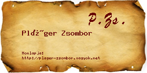 Pláger Zsombor névjegykártya