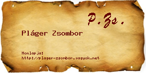 Pláger Zsombor névjegykártya